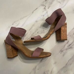 Maurices Mauve Cork Block Heel Sandals